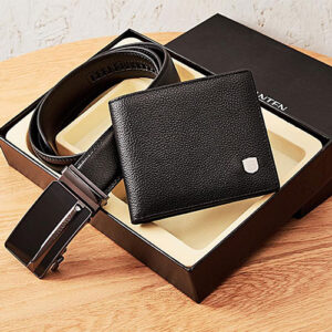 Cowhide Leather Bifold Wallet gift box